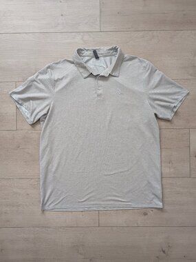 Vuori Polo Shirt Mens Size XL Beige Short Sleeve Performance